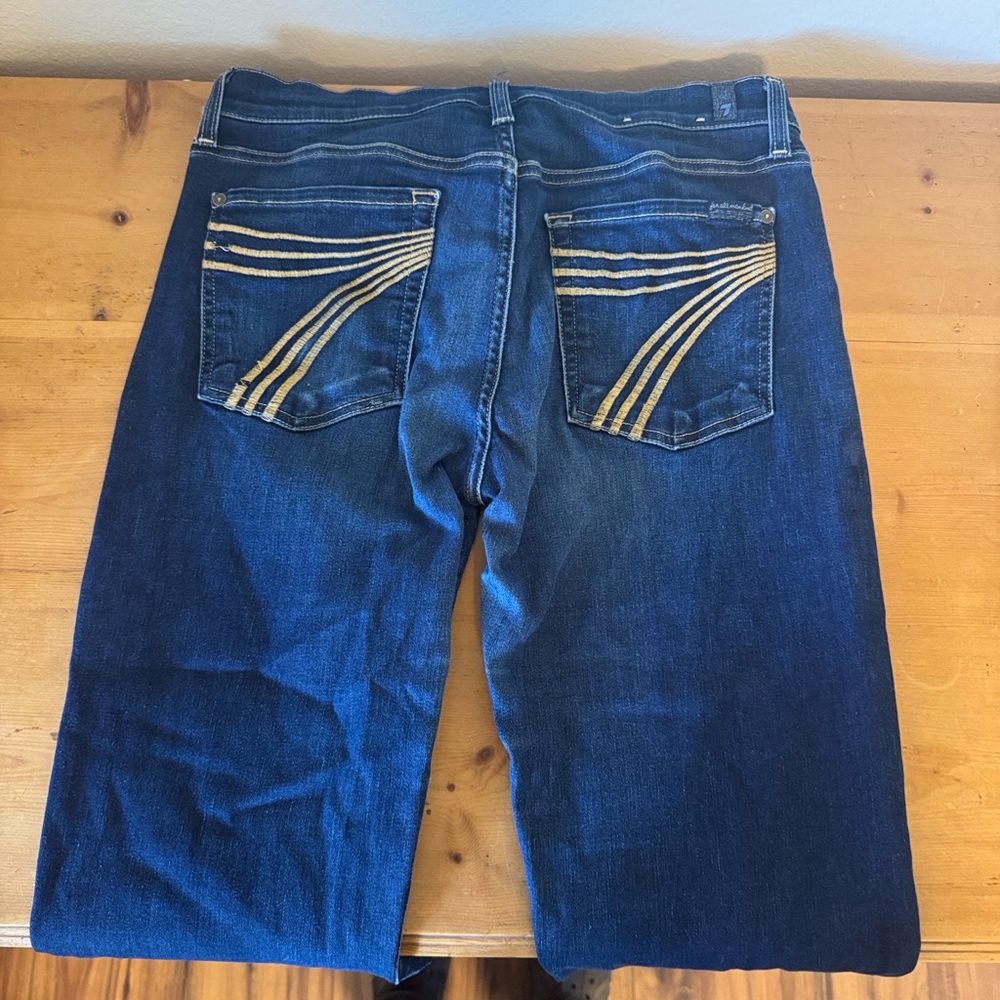 7 For All Mankind Dojo Dark Blue Flare Jeans